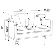 Apperson Upholstered Track Arm Loveseat Light Grey