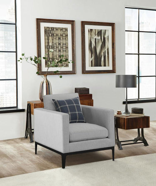 Apperson Upholstered Track Arm Accent Chair Light Grey Default Title