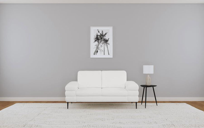 Jessel Chenille Upholstered Track Arm Loveseat Ivory Default Title