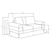 Jessel Chenille Upholstered Track Arm Loveseat Ivory