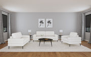 Jessel Chenille Upholstered Track Arm Loveseat Ivory
