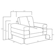 Jessel Chenille Upholstered Track Arm Chair Ivory
