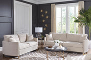 Corliss Velvet Upholstered Sofa Set Beige 2-piece