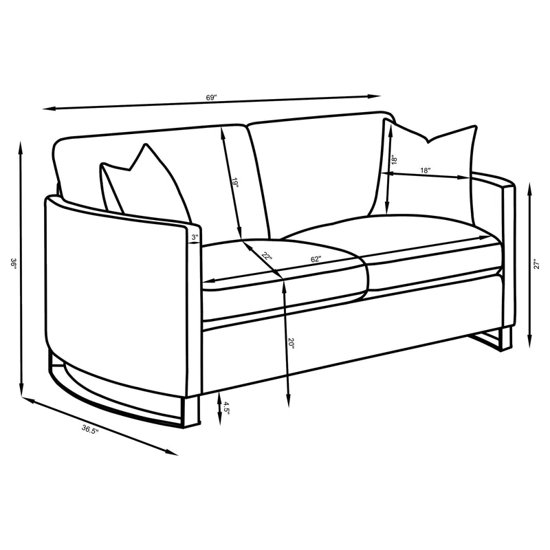 Corliss Velvet Upholstered Sofa Set