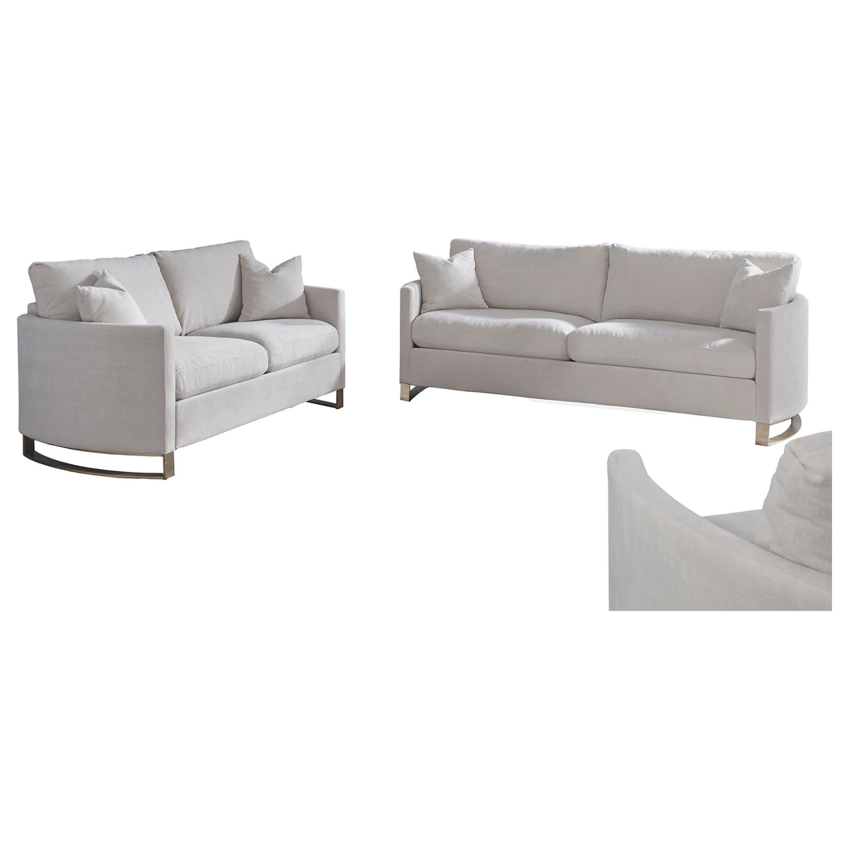 Corliss Velvet Upholstered Sofa Set