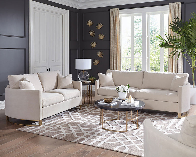 Corliss Velvet Upholstered Sofa Set