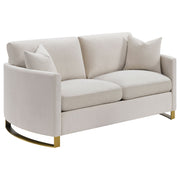 Corliss Upholstered Curved Track Arm Loveseat