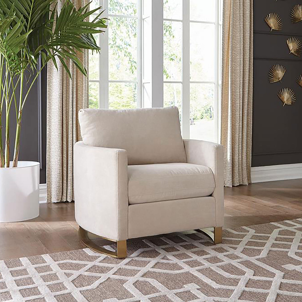 Corliss Upholstered Curved Track Arm Chair