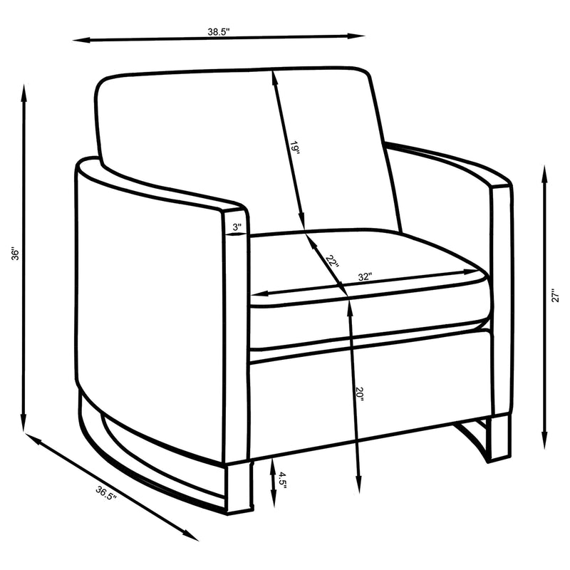 Corliss Upholstered Curved Track Arm Chair