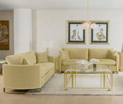 Corliss Velvet Upholstered Sofa Set Camel 2-piece
