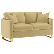Corliss Upholstered Curved Track Arm Loveseat