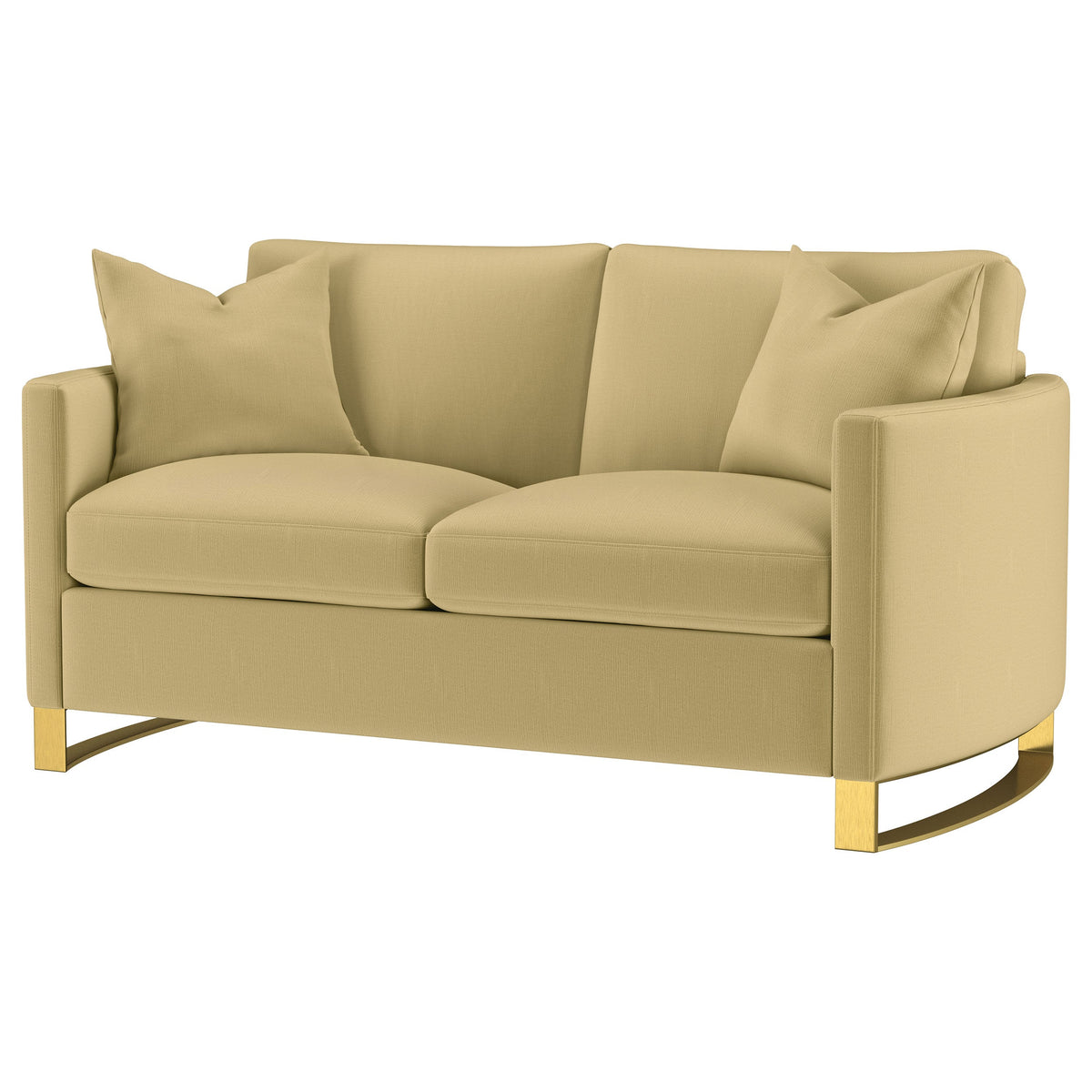 Corliss Upholstered Curved Track Arm Loveseat