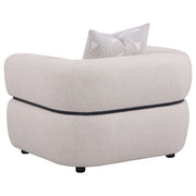 Jeanette Fabric Upholstered Round Arm Sofa Set Beige