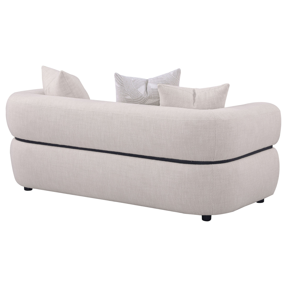 Jeanette 73-inch Fabric Upholstered Round Arm Loveseat Beige