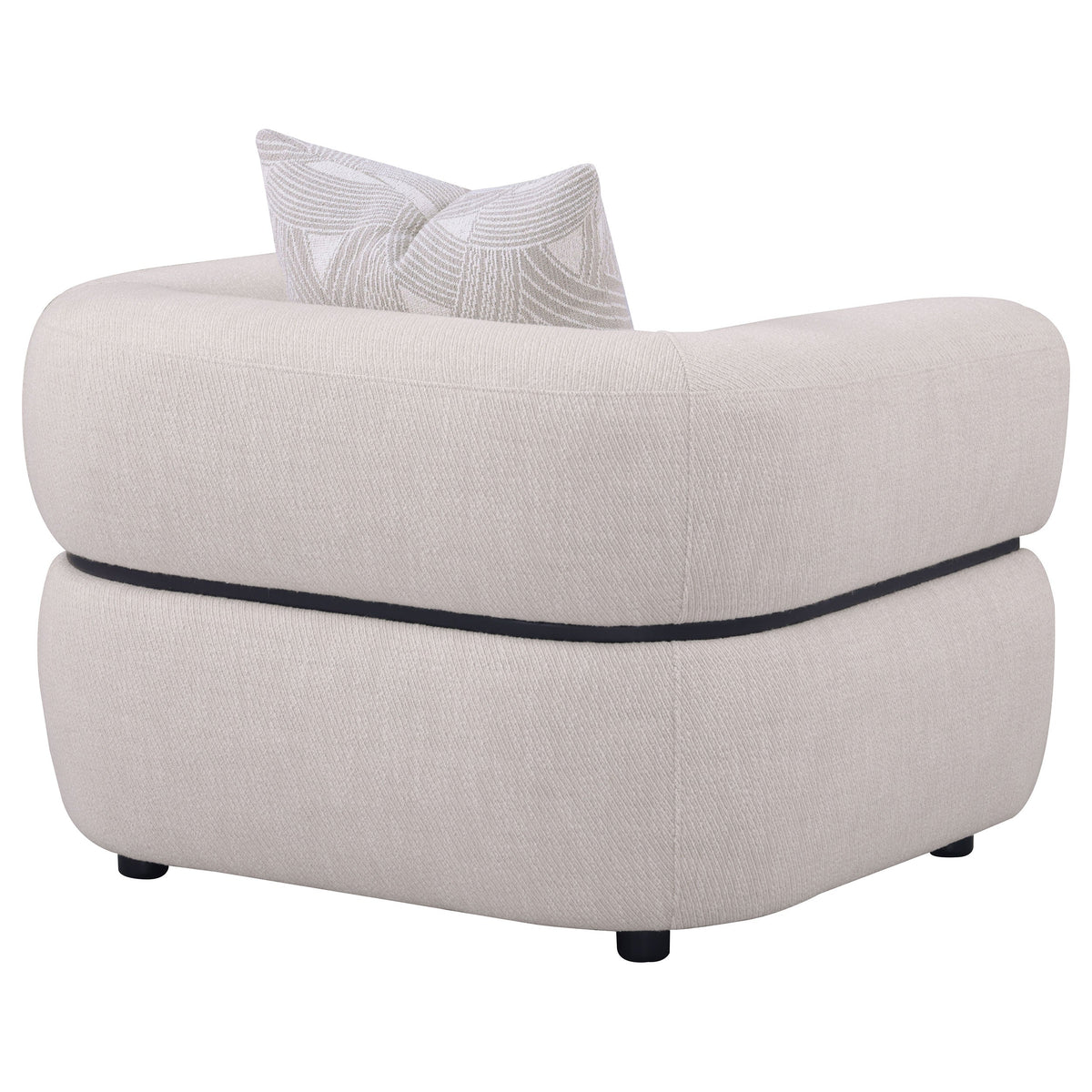 Jeanette Fabric Upholstered Round Arm Accent Chair Beige