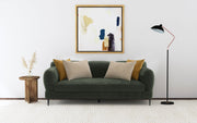 Jade Chenille Upholstered Sculpted Track Arm Sofa
