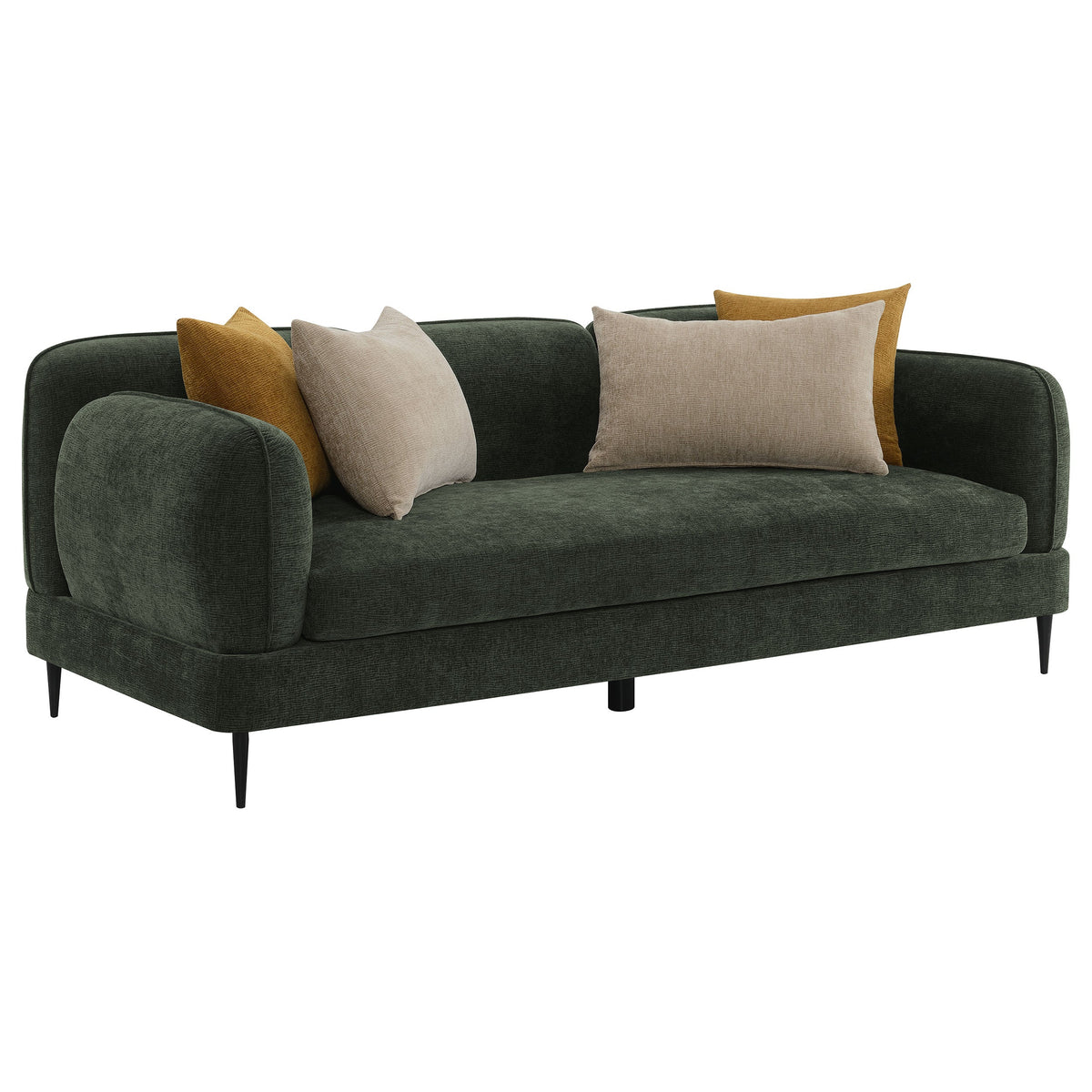 Jade Chenille Upholstered Sculpted Track Arm Sofa