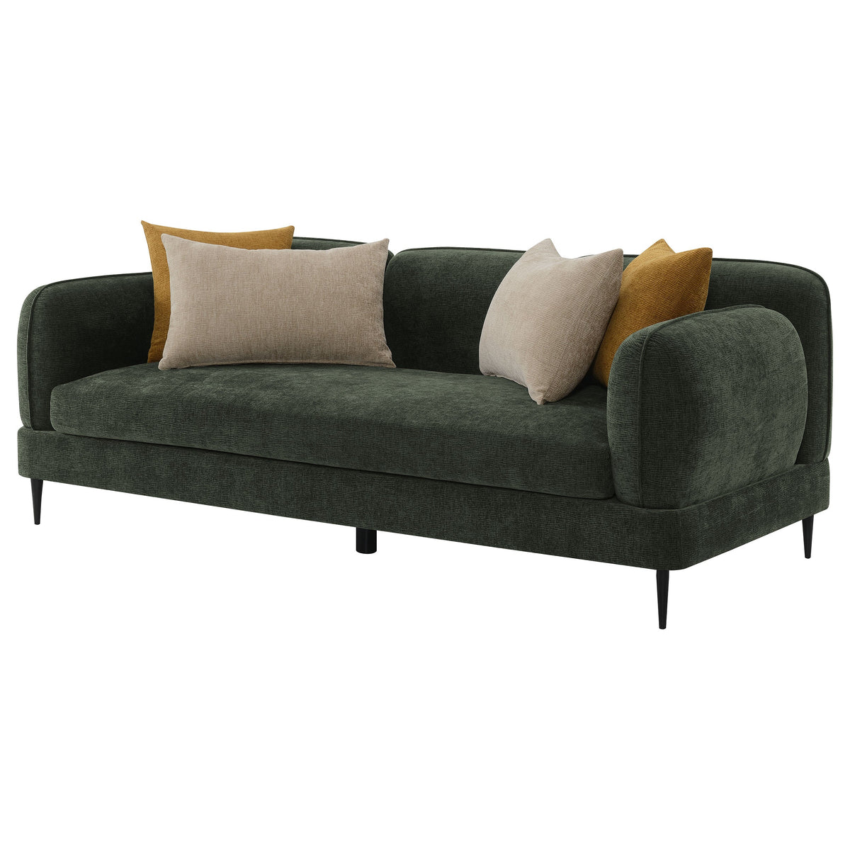 Jade Chenille Upholstered Sculpted Track Arm Sofa