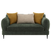 Jade Chenille Upholstered Sculpted Track Arm Loveseat