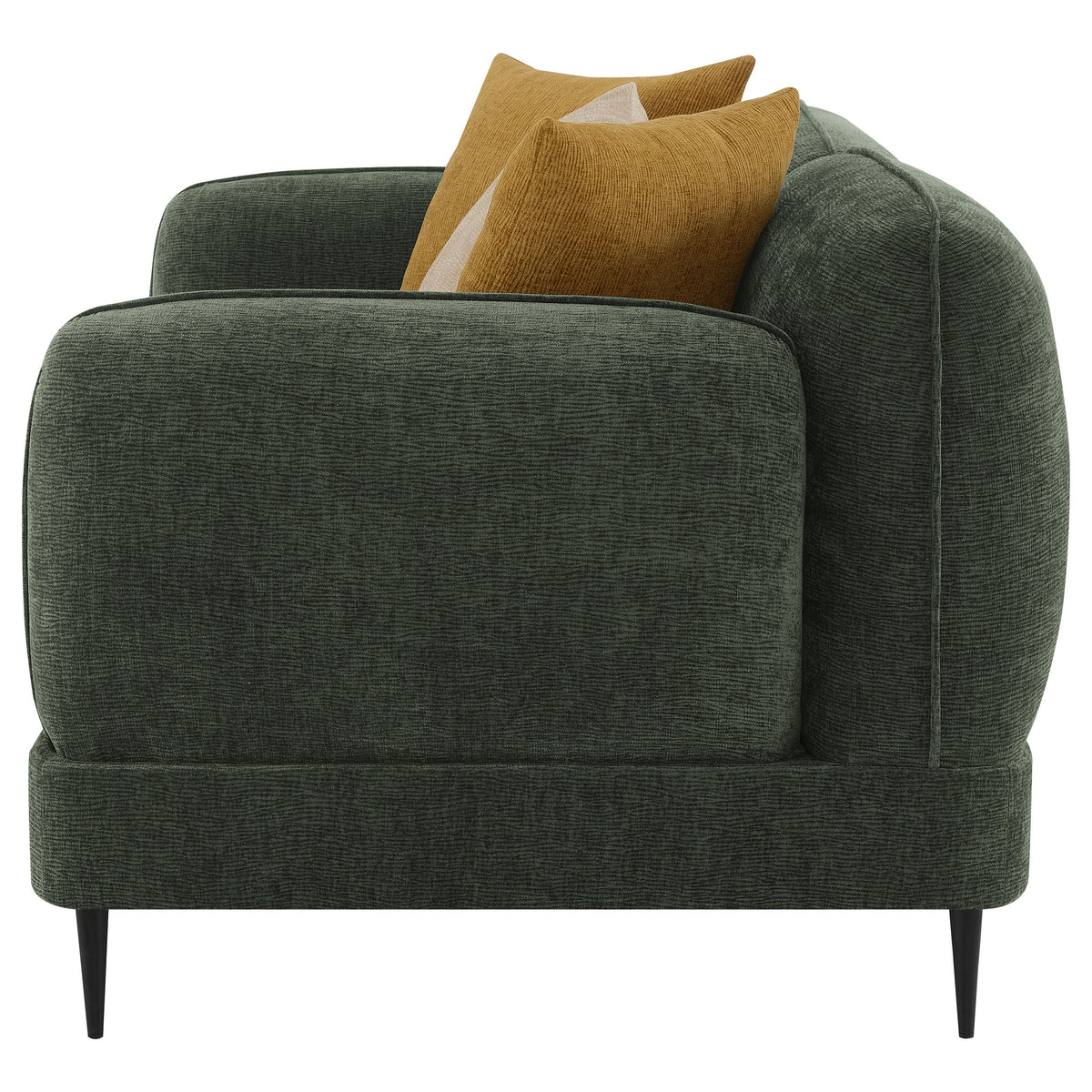Jade Chenille Upholstered Sculpted Track Arm Loveseat