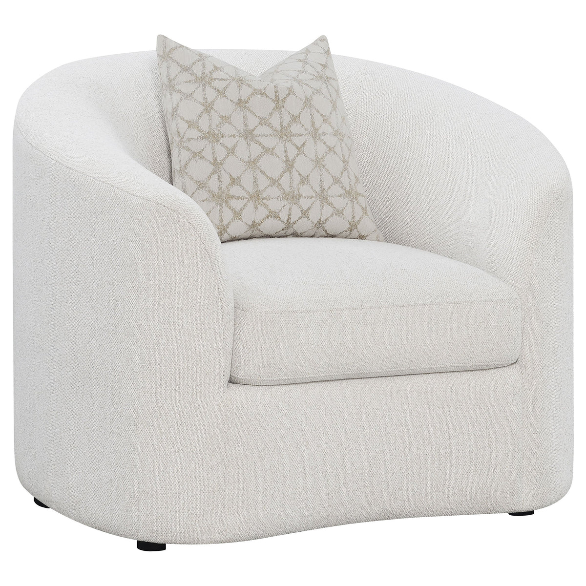 Rainn Boucle Upholstered Sloped Arm Sofa Set Latte