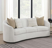 Rainn Boucle Upholstered Sloped Arm Sofa Latte Default Title