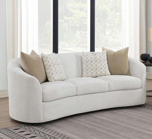 Rainn Boucle Upholstered Sloped Arm Sofa Latte Default Title