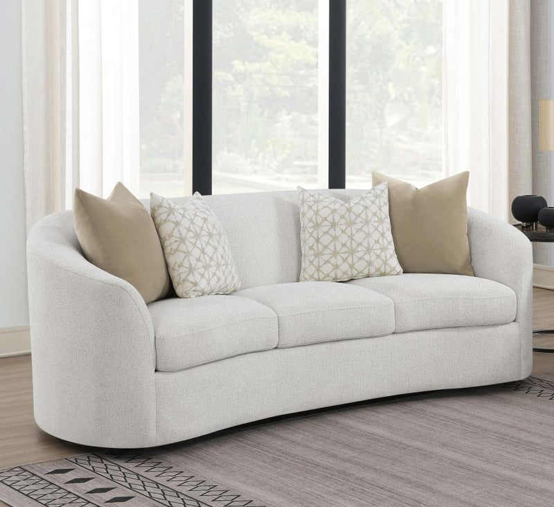 Rainn Boucle Upholstered Sloped Arm Sofa Latte Default Title