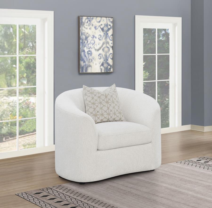 Rainn Boucle Upholstered Sloped Arm Accent Chair Latte Default Title