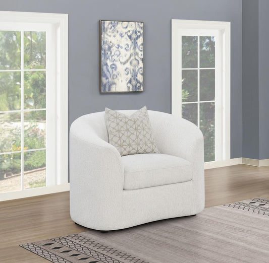 Rainn Boucle Upholstered Sloped Arm Accent Chair Latte Default Title