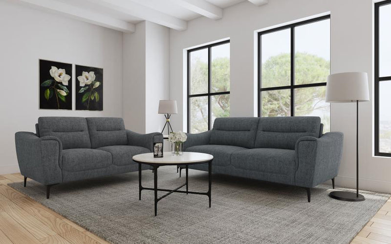 Nolan 2-piece Upholstered Sofa Set Charcoal Default Title