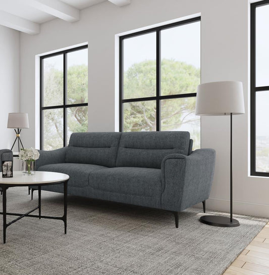 Nolan Upholstered Sloped Track Arm Sofa Charcoal Default Title
