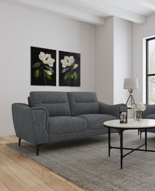Nolan Upholstered Sloped Track Arm Loveseat Charcoal Default Title
