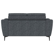 Nolan Upholstered Sloped Track Arm Loveseat Charcoal
