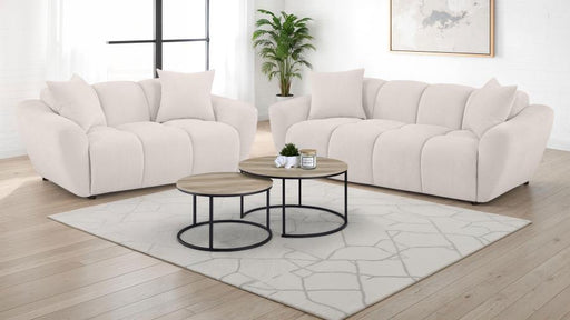 Destino Chenille Splayed Arm Sofa Set Greige 2-piece