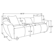 Destino Chenille Splayed Arm Sofa Set Greige