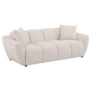 Destino Chenille Splayed Arm Sofa Set Greige
