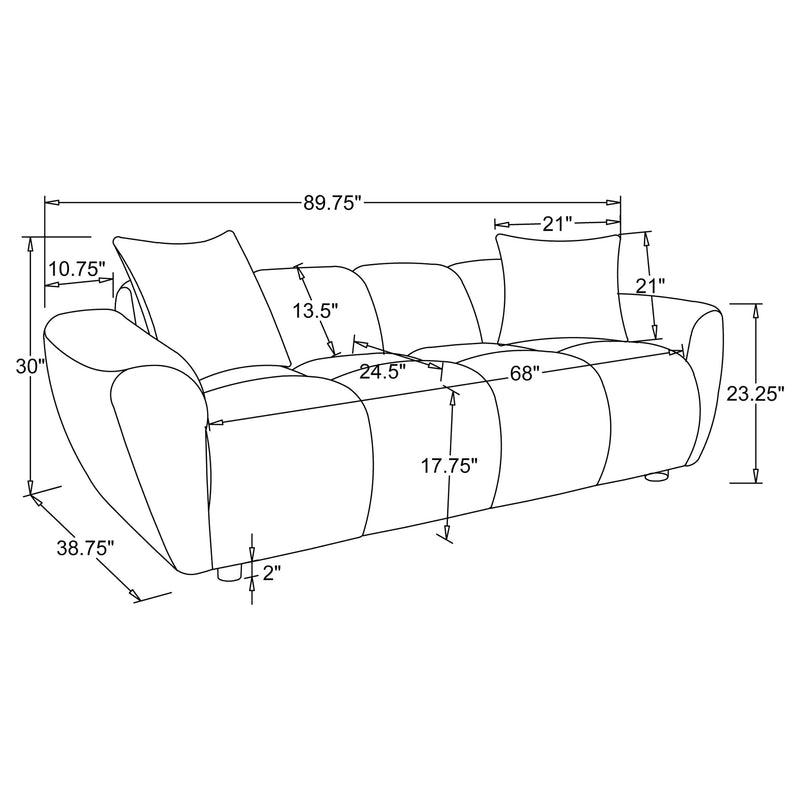 Destino Chenille Splayed Arm Sofa Set Greige