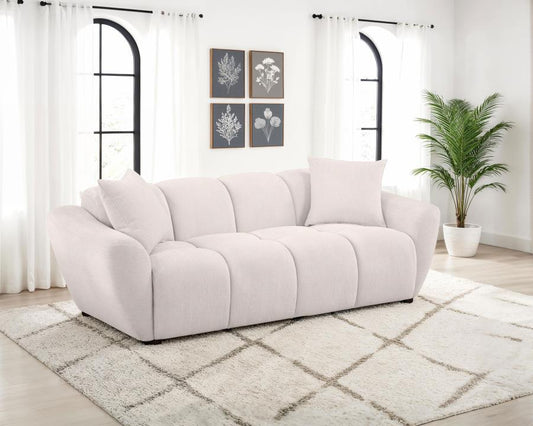 Destino Chenille Upholstered Splayed Arm Sofa Greige Default Title
