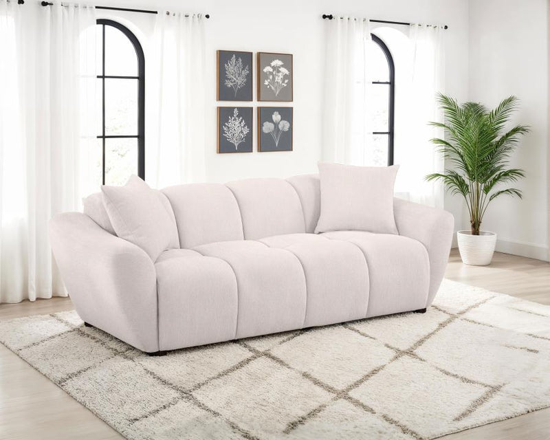 Destino Chenille Upholstered Splayed Arm Sofa Greige Default Title