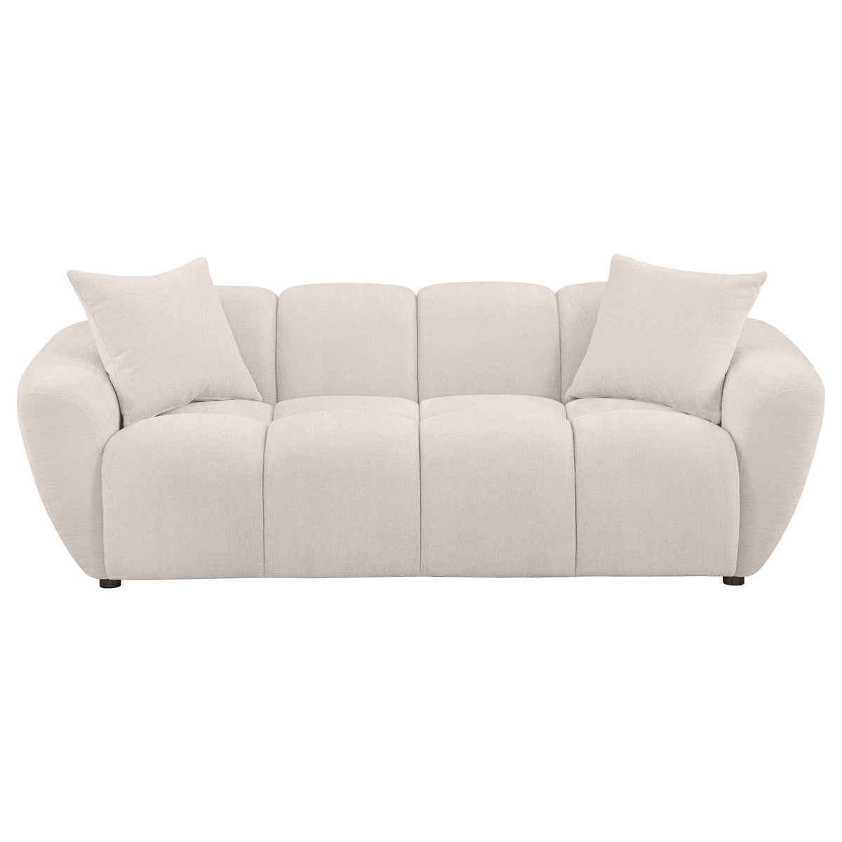 Destino Chenille Upholstered Splayed Arm Sofa Greige