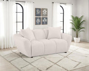 Destino Chenille Upholstered Splayed Arm Loveseat Greige Default Title