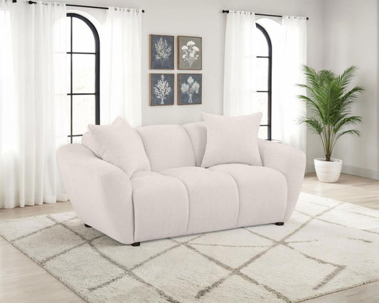 Destino Chenille Upholstered Splayed Arm Loveseat Greige Default Title