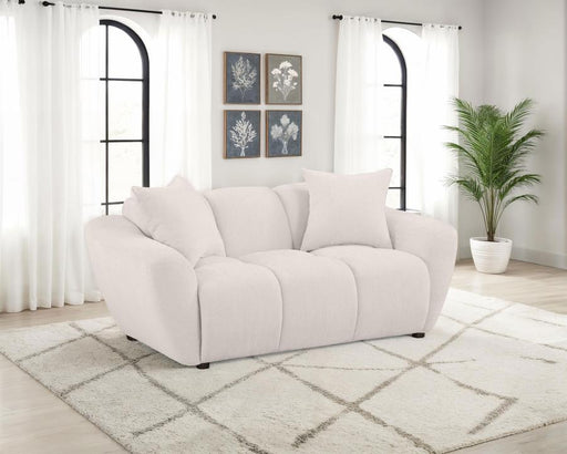 Destino Chenille Upholstered Splayed Arm Loveseat Greige Default Title