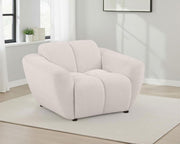 Destino Chenille Upholstered Splayed Arm Accent Chair Greige Default Title