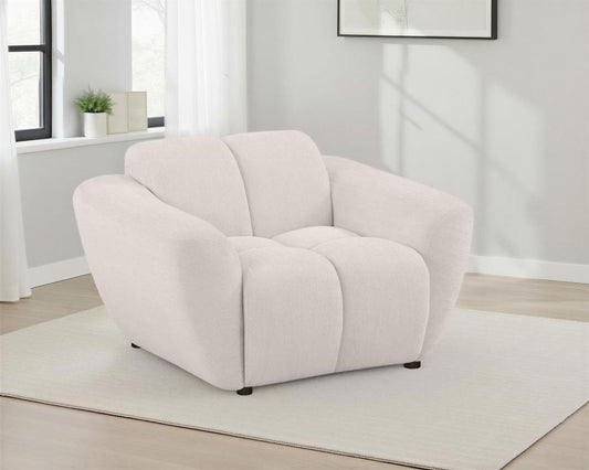 Destino Chenille Upholstered Splayed Arm Accent Chair Greige Default Title