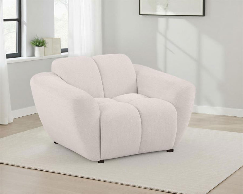Destino Chenille Upholstered Splayed Arm Accent Chair Greige Default Title