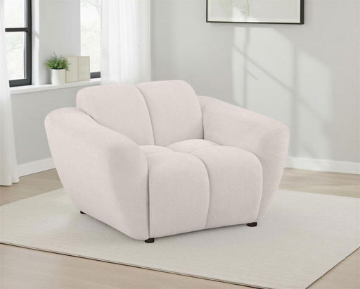Destino Chenille Upholstered Splayed Arm Accent Chair Greige Default Title