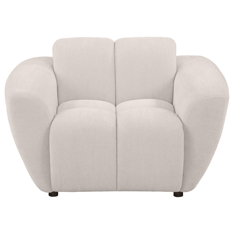 Destino Chenille Upholstered Splayed Arm Accent Chair Greige