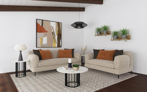 Jade Chenille Upholstered Sofa Set Latte